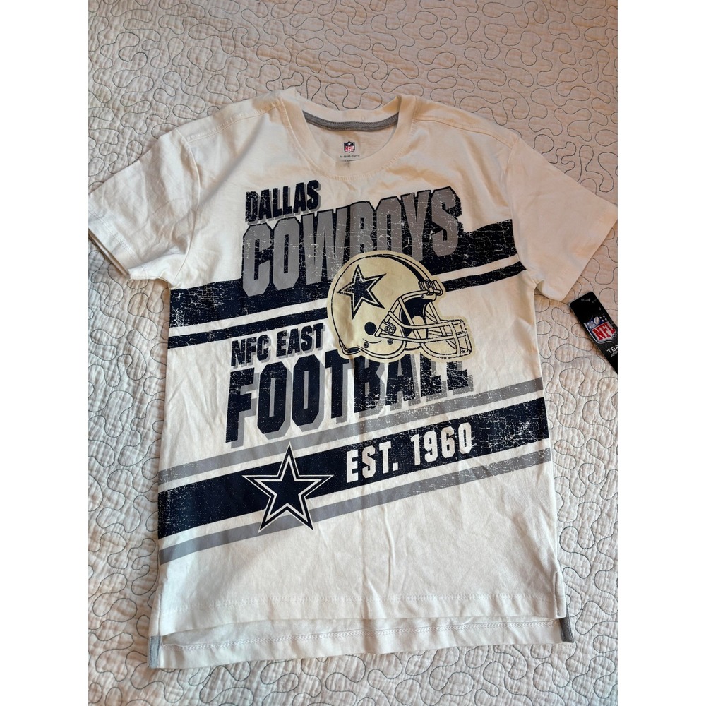 NFL Dallas Cowboys Kids Medium 10/12 White Graphic‎ T-Shirt Short Sleeve